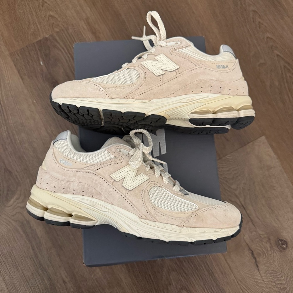 New Balance Beige/Tan 2002R Suede Mesh Sneakers